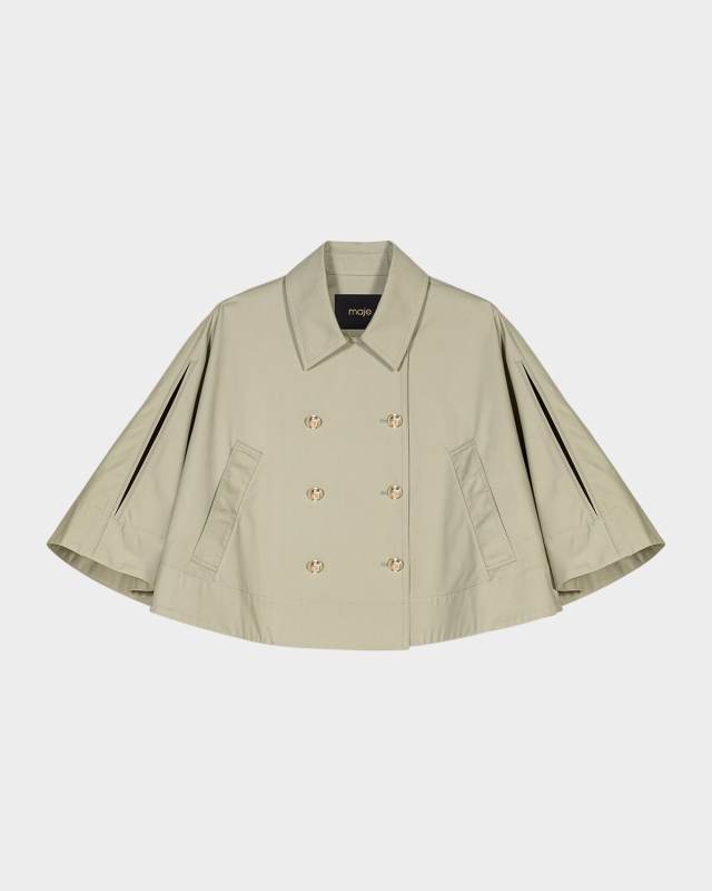 Gecapi Cape-Effect Short Trench Coat